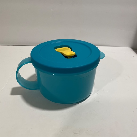 Crystal Wave Tupperware Soup Mug With Lid Teal - Picture 5 of 7